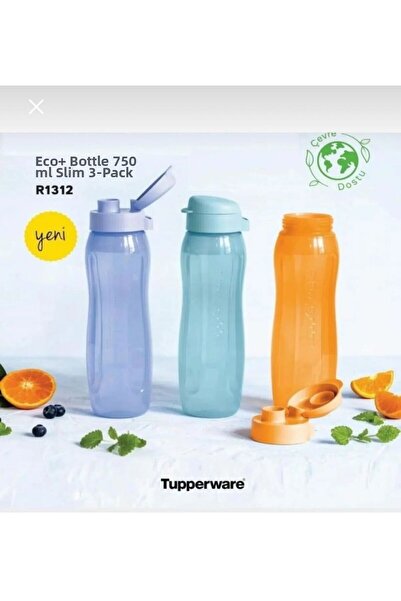 Tupperware زجاجة مياه نحيفة سعة 750 مل، مجموعة من 3 قطع