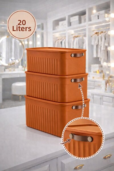 Mim Life 3-Piece 20 Liter Organizer Box with Lid, Colorful |   Multi-Purpose ...