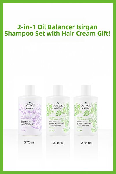 Otacı Oil Balancing Nettle Shampoo Set - Conditioner with Gift