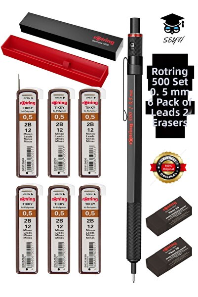 SEYFİKİRTASİYE مجموعة أقلام روترينج 500 في علبة، قلم متعدد الاستخدامات، 6 عبو...
