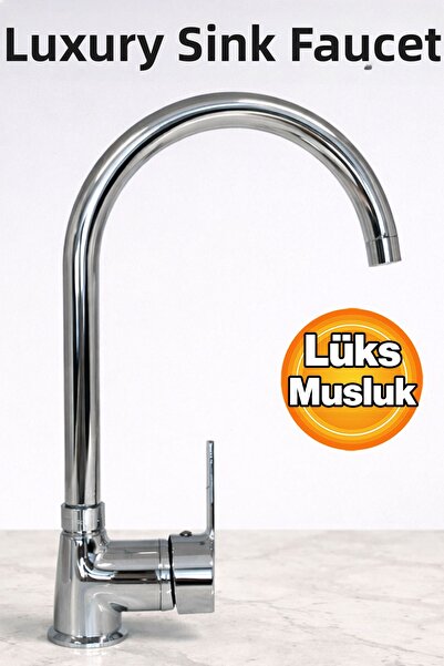 Badem10 Luxury Swan Type Sink Faucet Stainless Long Lasting Chrome Modern Des...