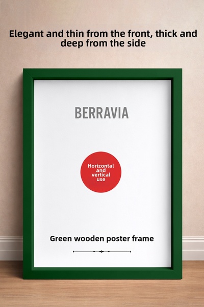 BERRAVIA Thick Natural Wood Framed Poster Frame, Blank Frame, Thick Frame Woo...