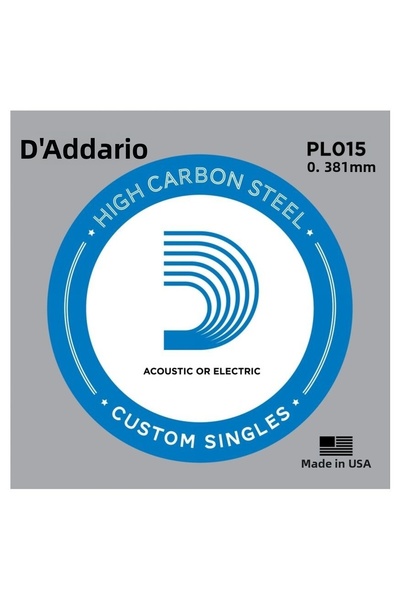 Daddario D'Addario Pl015 - سلك كهربائي وصوتي فردي عادي من الفولاذ 015