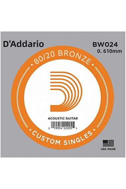 Daddario Bw024 Acoustic Single String, 80/20 Bronze Wound, 024, (Left)
