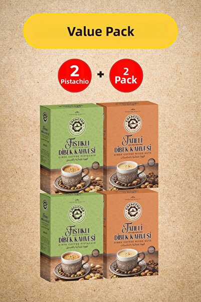 Cofactor Coffee قهوة ديبك بالفستق وقهوة ديبك بالحبوب، عبوة مميزة من 4 قطع