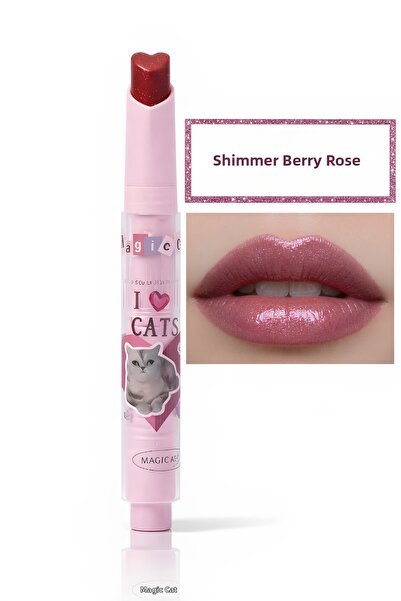 magic casa Glittery Berry Rose 02 – Heart-Shaped, Glass-Shiny Moisturizing Li...