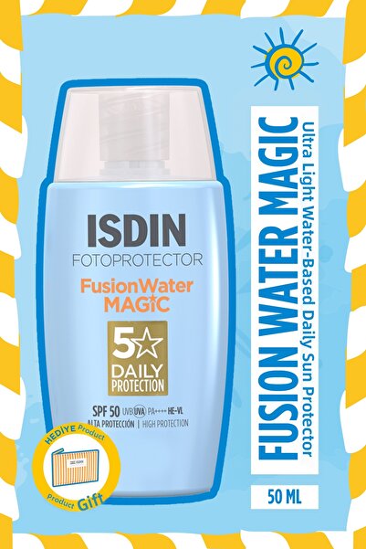 ISDIN فوتوبروتيكتور فيوجن ووتر ماجيك SPF50 50 مل واقي شمس للوجه ذو أساس مائي ...