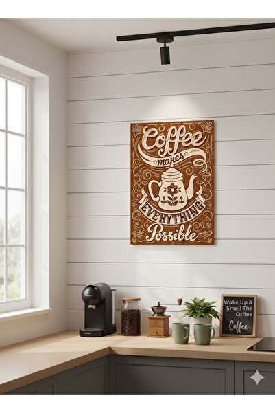 BLT DİZAYN Tablou decorativ inspirat din seria Coffee Corner, cu motto inscri...