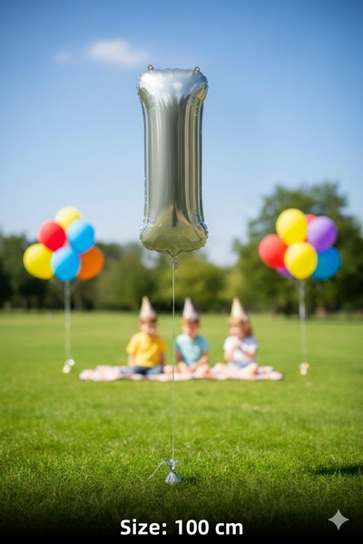 Deniz Party Store بالون فويل رمادي فضي حرف I مقاس 40 بوصة 100 سم