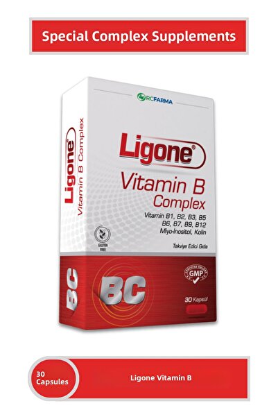 Ligone فيتامين ب المركب كبسولات عشبية 30 كبسولة