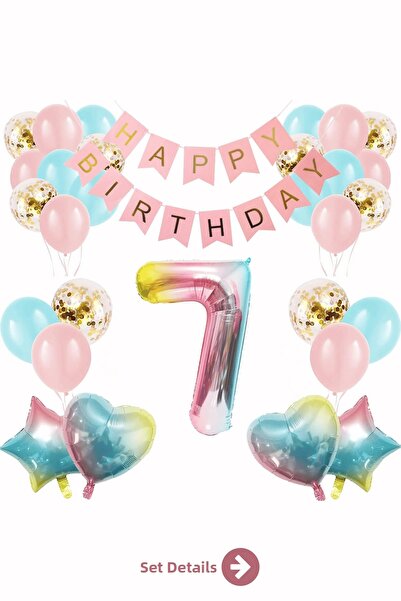 Bunloon 7 Year Old Birthday Balloon Set Happy Birthday Party Decorations