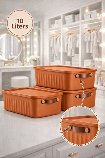 Mim Life 3-Piece 10 Liter Organizer Box with Lid, Colorful |   Multi-Purpose ...