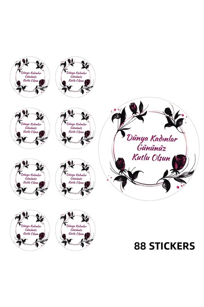 roco paper Happy Women's Day Sticker Set - 88 Pieces, Gift Wrapping Labels, 3...