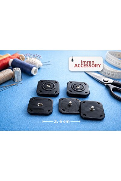 İMREN AKSESUAR حامل تثبيت يدوي 2.5 سم أسود بوليستر قضبان 1 عبوة 4 قطع