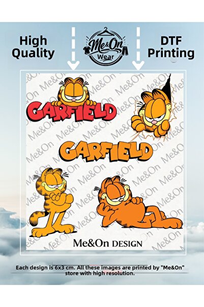 Me&On WEAR قماش "GARFİELD" وورق طباعة D جلد e قابل للكي بالحرارة