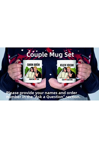 sıradışıhediyem My Dear Wife, My Fishbone Husband Mug, Lover Mug, Love Mug, C...