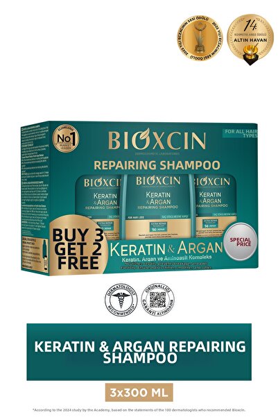 Bioxcin شامبو العناية بالكيراتين والأرجان 300 مل اشتري 3 واحصل على 2 - الشعر ...