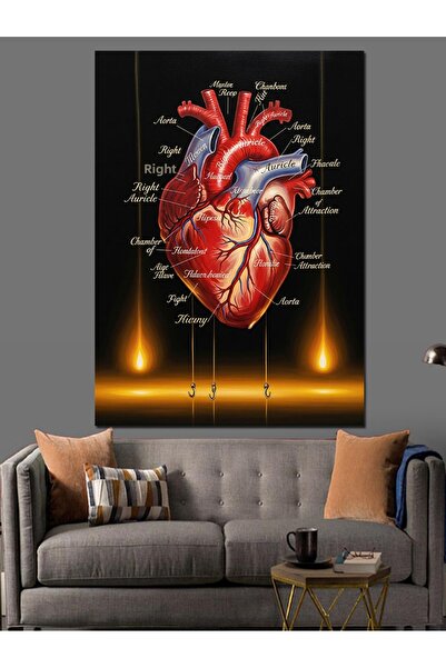 KanvasSepeti Ανατομικό Heart Υψηλής ποιότητας ελαιογραφία Με υφή Καμβάς ζωγρα...