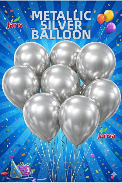 Janva 10Pcs Metallic Shiny Large Size Balloon Party Birthday Opening Decorati...