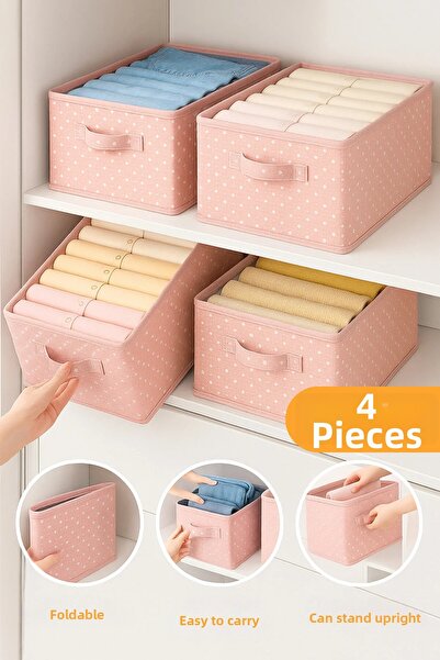 Serstil 4 Pieces - Clothing Storage Box |   Foldable Closet Organizer 45X25X2...