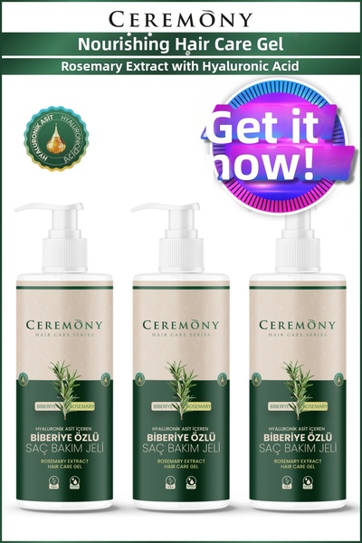Ceremony جل العناية بالروزماري الفعال لتطويل الشعر 200 مل × 3 قطع
