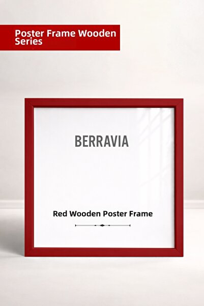 BERRAVIA Red Wooden Framed Poster Frame, Square Frame, Picture Frame Red-Thin