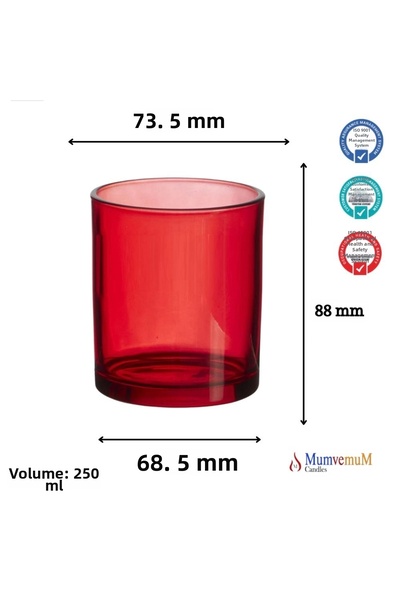 İV BLUE PURPLE Pars Candle Holder 6 Pieces Red Sheer Glass Cup Candle Holder ...