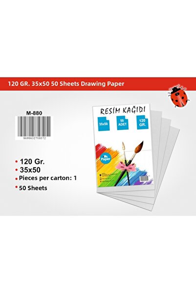 mr.paper 35X50 cm Picture Paper - 120 Gr. 20-Pack of Thick-Textured Drawing a...