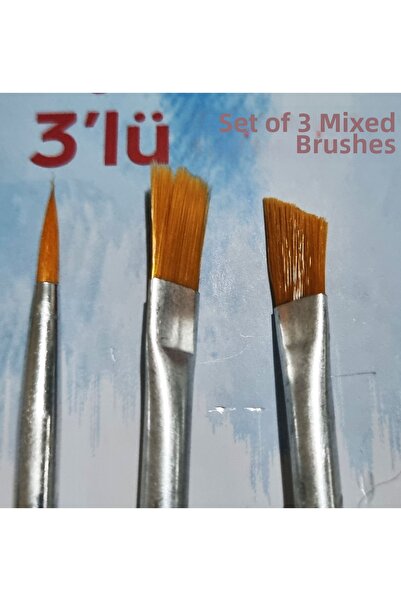Modellino 3-Piece Oil Paint Acrylic Paint Watercolor Brush Rbns Rf-10