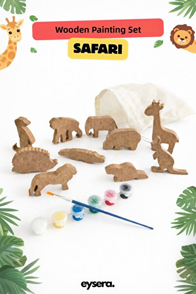 eysera Wooden Painting Set, Safari – Children's Activity & Hobby Toy, Montess...