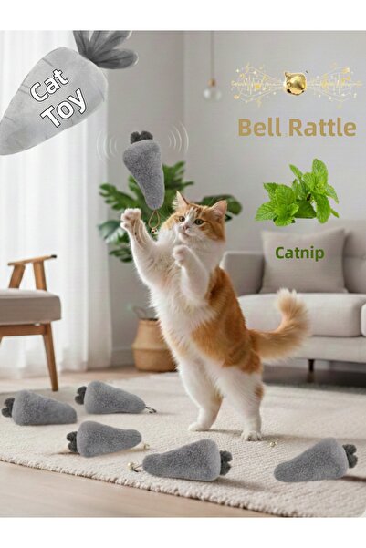 Komano Pontika لعبة قطط زيلي كاتشلي مزودة بـ وبري خشخيشات، منظف للأسنان ومخفف...