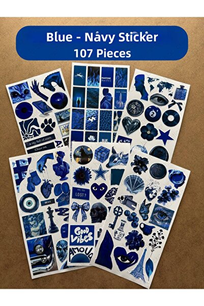 hdsticker Σετ αυτοκόλλητων με μπλε θέμα 107 τεμαχίων Agenda Planner Bullet Jo...