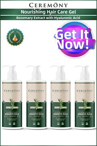 Ceremony جل العناية بالروزماري الفعال لتطويل الشعر 200 مل × 4 قطع