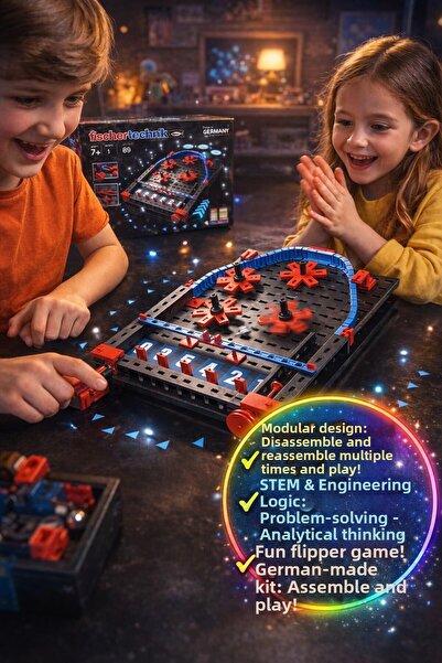 TOYFEST مجموعة بناء لعبة البينبول المتقدمة من فيشترتكنيك، 89 قطعة، للأعمار 7 ...