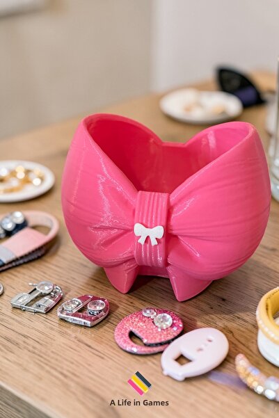 a life in games Suport pentru pensule de machiaj roz în formă de fundă, supor...