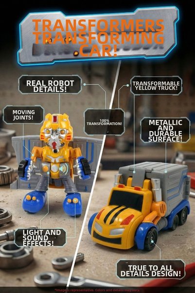 craftivio Transformable Robot Truck Autobot Transformers Toy with Lights and ...