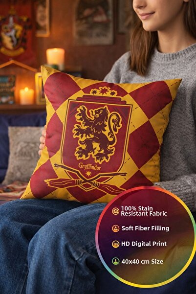 TOYFEST Harry Potter Gryffindor Pillow 40X40 cm Licensed Decorative Cushion W...