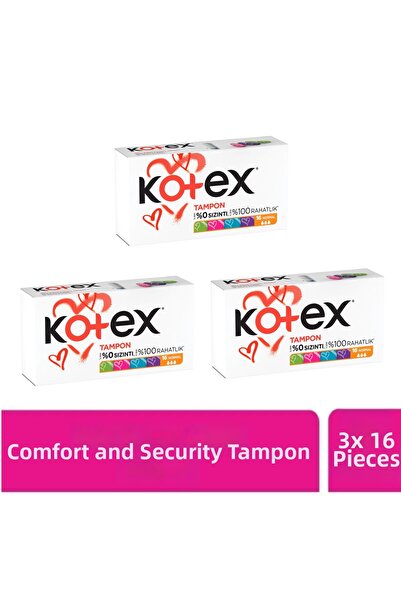Kotex 16 عبوة عادية - عبوة من 3 قطع