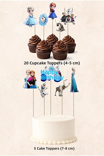 Sinek Kupası Tasarım Elsa Frozen Concept 5 piese tort 20 piese mini set cupca...