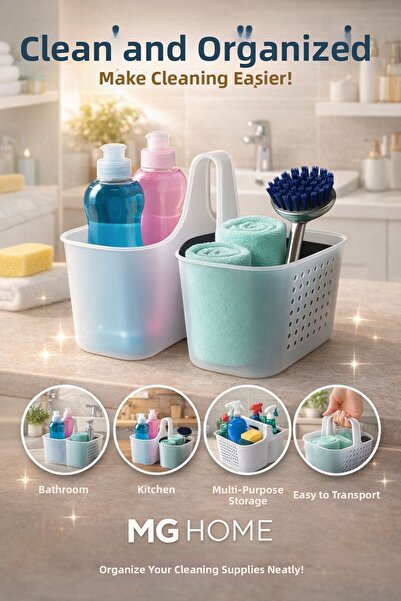 VENON Bathroom Organizer with Storage Basket 💚   Cleaning Supplies Shower Ki...