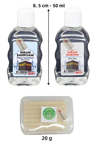 Hediyeleşin 3-Piece Ihram Cleaning Set - Ihram Soap, Ihram Shampoo and Olive ...