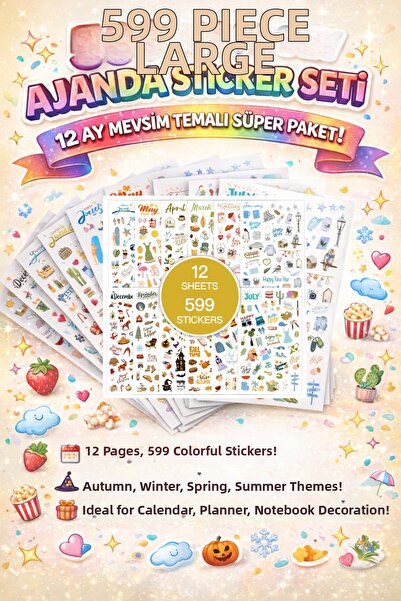 Beauty Box 🌈 ✨   SET DE 599 DE BUCĂȚI DE STICKERE GIGANTICE PENTRU AGENDĂ – ...