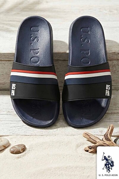 U.S. Polo Assn. Navy Blue Men's Slipper - New Season Casual and Beach Slipper...