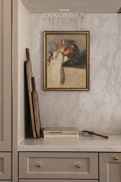 HOME DEKORİSTA Vintage ΠΙΝΑΚΑΣ ΤΟΙΧΟΥ ΜΕ ΠΛΑΙΣΙΟ ΧΩΡΙΣ ΓΥΑΛΙ, Διακόσμηση τοίχ...