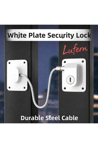 Lufern Special Design White Plate Rope Safety Lock Balcony Door Window Securi...