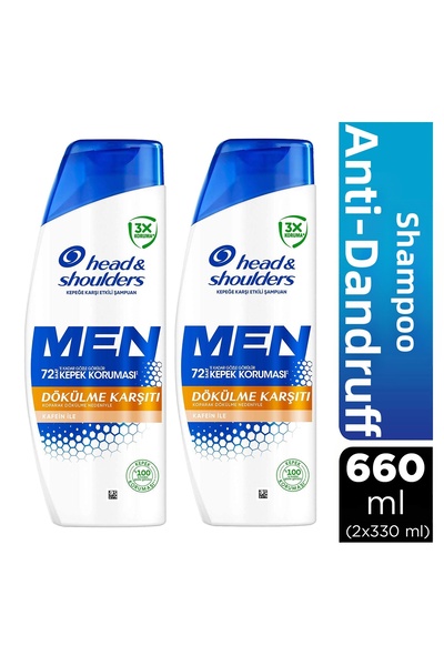 Head & Shoulders شامبو للرجال مضاد للتساقط ومضاد للقشرة بالكافيين 330 مل × 2 ...