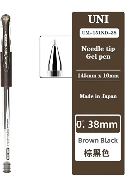 UNİ-BALL Uniball Signo Needle (0.38) Gel Pen Brownblack