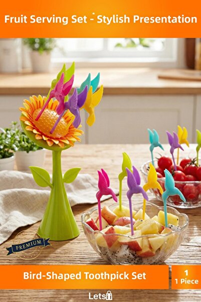 Letsii مجموعة ملقط الأسنان الملونة على شكل طيور