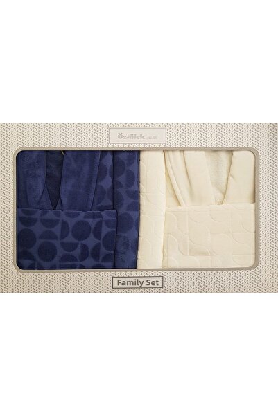 Özdilek Cream Indigo - Set halat de baie circular transformabil