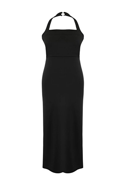 Trendyol Curve Black Finike Woven Plus Size Dress